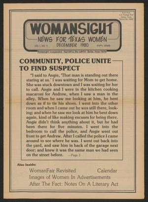 Primary view of object titled 'Womansight: News for North Texas Women, Volume 1, Number 7, December 1980'.