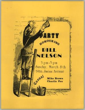 Primary view of object titled '[Flyer for a party honouring Bill Nelson]'.