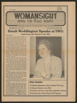 Primary view of object titled 'Womansight: News for North Texas Women, Volume 2, Number 3, September 1981'.