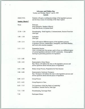 Primary view of object titled '[Advocacy and Politics Day Agenda]'.