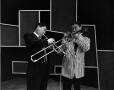 Photograph: [Curly Broyles and Jack Teagarden with their instruments]