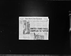 Primary view of object titled '[United Fund failure headline]'.