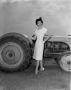 Photograph: [Freda with a tractor]