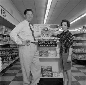 Primary view of object titled '[Product display at Parker's Food Store]'.