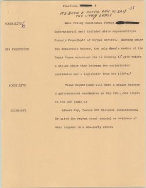 Primary view of object titled '[News Script: Political]'.