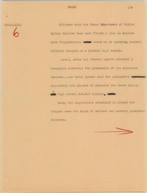 Primary view of object titled '[News Script: Bombs]'.