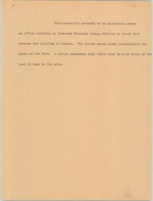 Primary view of object titled '[News Script: Fire kills 4]'.