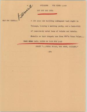 Primary view of object titled '[News Script: Building]'.