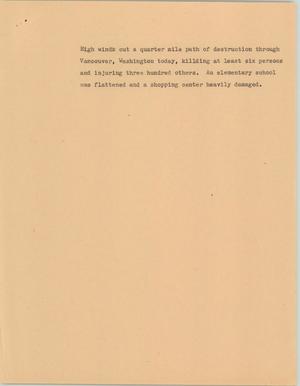 Primary view of object titled '[News Script: Deadly winds]'.