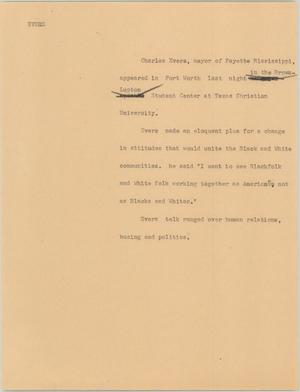 Primary view of object titled '[News Script: Evers]'.