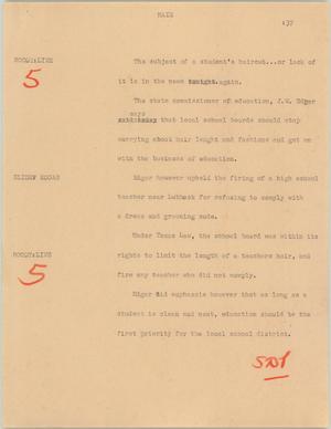 Primary view of object titled '[News Script: Hair]'.