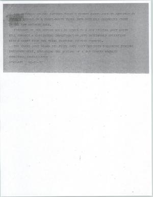 Primary view of object titled '[News Script: San Antonnio crime probe]'.