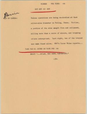 Primary view of object titled '[News Script: Miners]'.