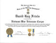 Text: [Certificate of Patriotism, David Ray Friels]
