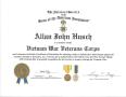 Primary view of [Certificate of Patriotism, Allan John Husch]