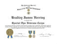 Text: [Certificate of Patriotism: Bradley James Herring, Certificate #53]