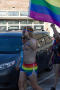 Photograph: [Rainbow marcher at PRIDENTON]