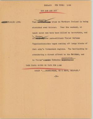 Primary view of object titled '[News Script: Ireland]'.