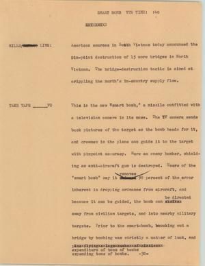 Primary view of object titled '[News Script: Smart bomb]'.