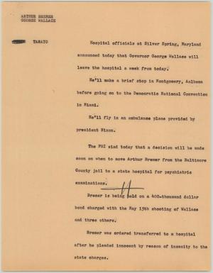 Primary view of object titled '[News Script: George Wallace]'.