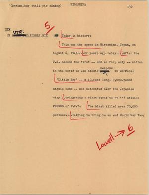 Primary view of object titled '[News Script: Hiroshima]'.