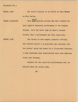 Primary view of object titled '[News Script: Billboard SF]'.