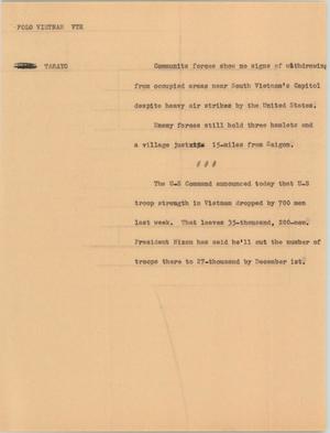 Primary view of object titled '[News Script: Folo Vietnam]'.