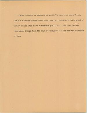 Primary view of object titled '[News Script: Vietnam war update]'.
