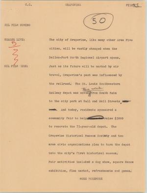 Primary view of object titled '[News Script: Grapevine]'.