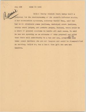 Primary view of object titled '[News Script: Kerr to Doug]'.
