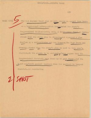 Primary view of object titled '[News Script: Redistrict-Supreme Court]'.