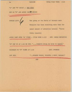 Primary view of object titled '[News Script: Baboons]'.