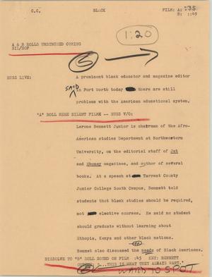 Primary view of object titled '[News Script: Black]'.