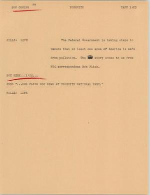 Primary view of object titled '[News Script: Yosemite]'.