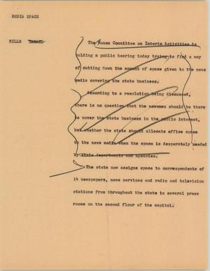 Primary view of object titled '[News Script: Media space]'.