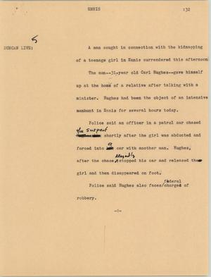 Primary view of object titled '[News Script: Ennis]'.