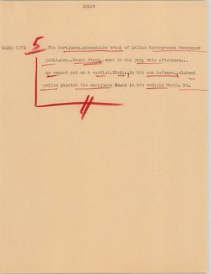Primary view of object titled '[News Script: Stein]'.