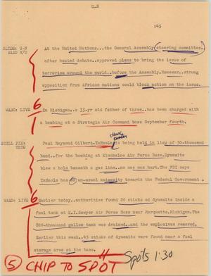 Primary view of object titled '[News Script: United Nations]'.