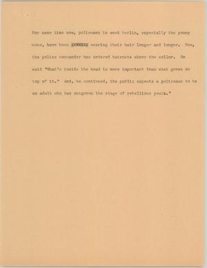 Primary view of object titled '[News Script: Berlin Police]'.