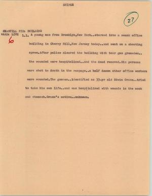 Primary view of object titled '[News Script: Sniper]'.