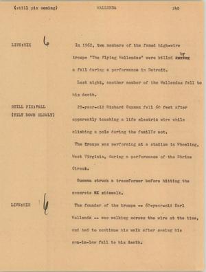 Primary view of object titled '[News Script: Wallenda]'.