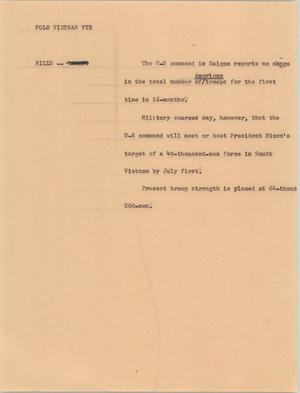 Primary view of object titled '[News Script: Folo Vietnam VTR]'.