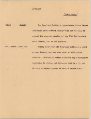 Primary view of object titled '[News Script: Spurlock]'.