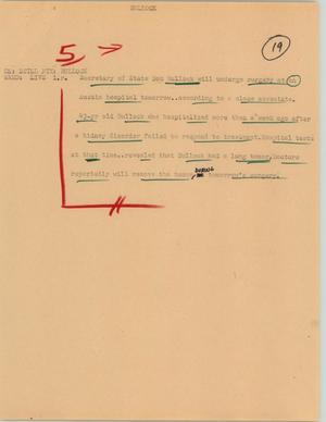 Primary view of object titled '[News Script: Bullock]'.
