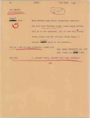 Primary view of object titled '[News Script: Cindy]'.