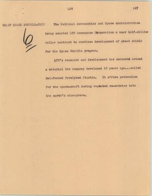 Primary view of object titled '[News Script: LTV]'.