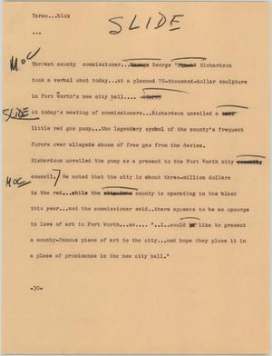 Primary view of object titled '[News Script: Tarrant county]'.