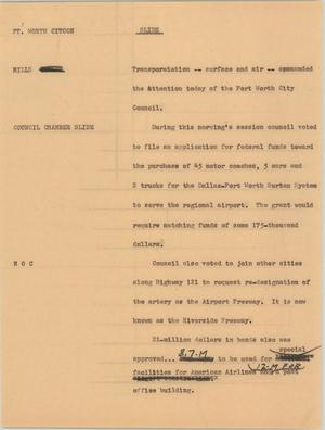 Primary view of object titled '[News Script: Ft. Worth Citcon]'.