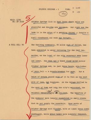 Primary view of object titled '[News Script: Sulphur Springs]'.