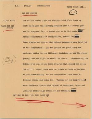 Primary view of object titled '[News Script: Cheerleaders]'.